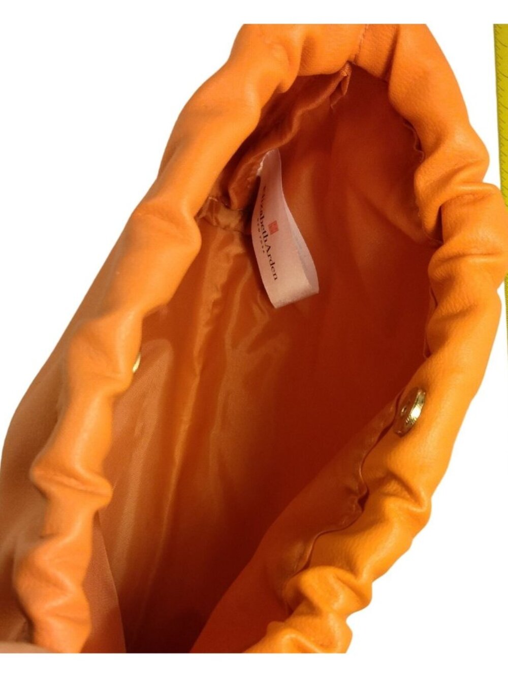 Elizabeth Arden Orange Cosmetic Bag Make UP Magnetic Snap Drawstring Purse Tote - Picture 5 of 5
